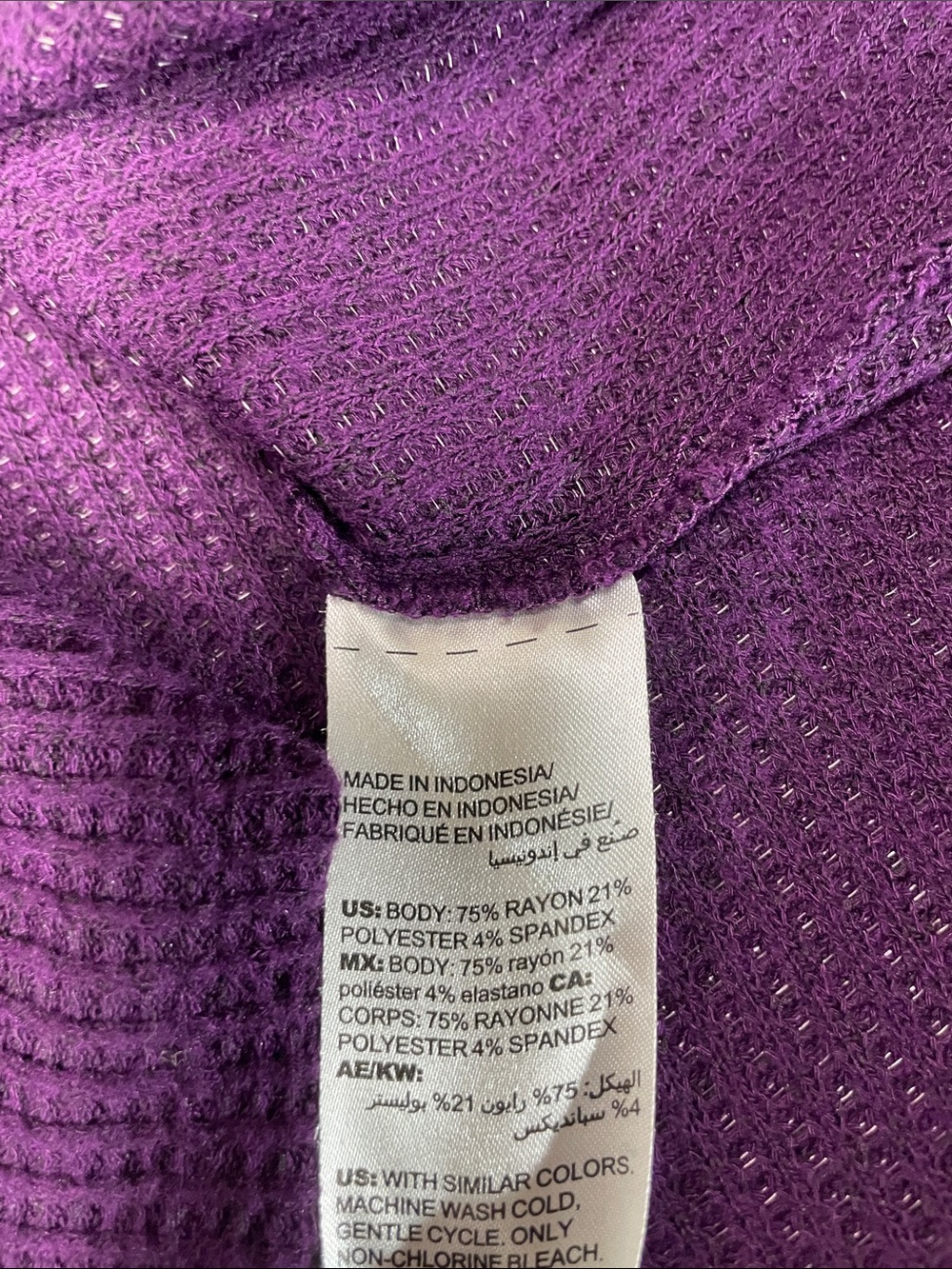 Chico's Deep Purple Tunic Crew Neck Tank Top Size 1 (8/10) | EUC - Picture 4 of 4